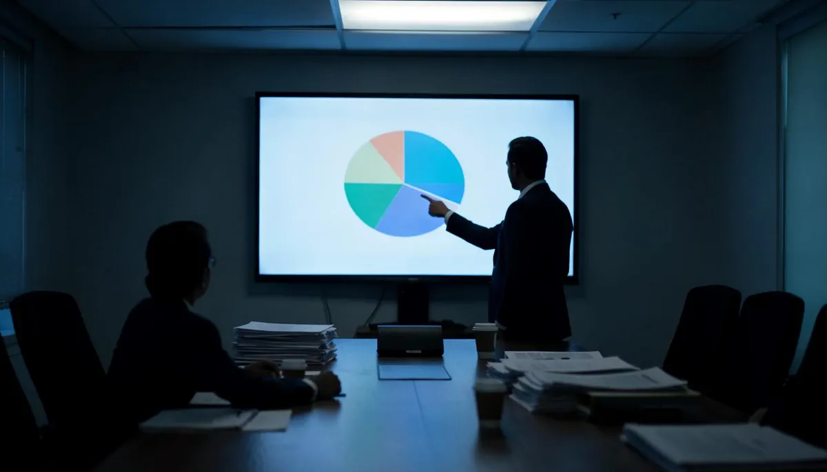IT leaders in a boardroom reviewing cloud budget allocation charts showing 26% of IT spend on cloud in 2026.