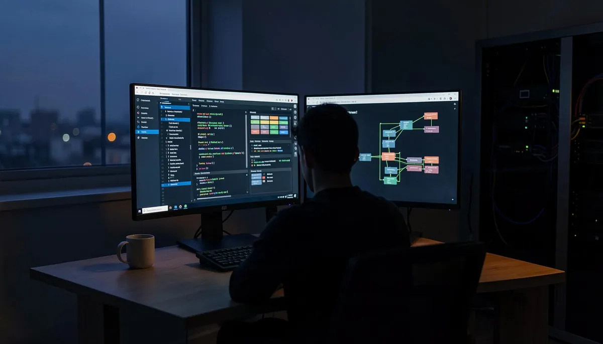 Developer working remotely on AI-driven DevOps automation, reflecting the growing demand for skills in remote AI DevOps jobs.