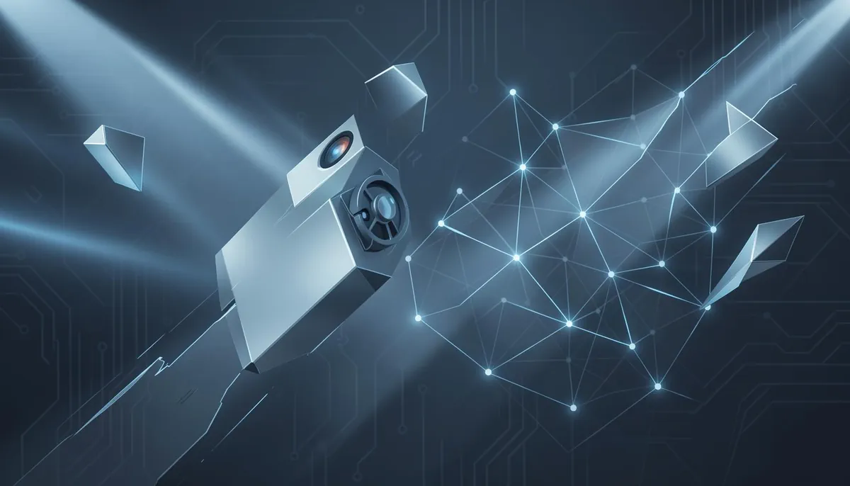 Abstract representation of remote tech job risks 2026, highlighting automation, isolation, and intellectual property concerns in a digital workspace.