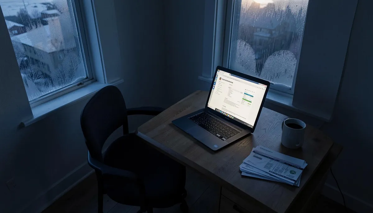 Home office setup showing rising utility costs for remote workers, highlighting the financial pressure on freelancers in 2026.