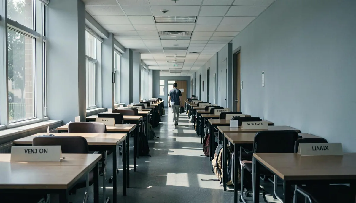 University hallway with empty office desks and sunlight, symbolizing the return to office policy 2025 for staff at MU.