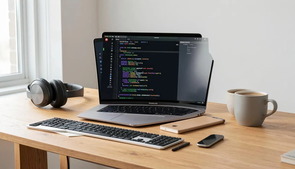 Home office setup with laptop and tech accessories, symbolizing the rise of remote tech careers and freelance tech jobs in 2026.