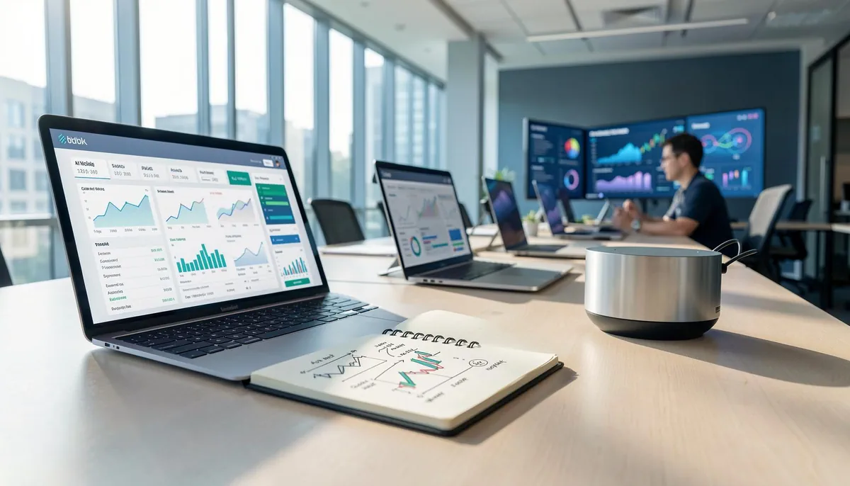 Remote AI finance professional working in a modern office, part of xAI hiring finance professionals 2026 for Grok expansion.